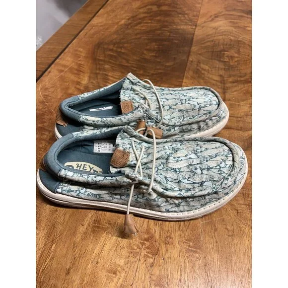 Hey Dude Men’s 11 Wally Fish Lure Slip-On Shoes Preppy Loafers Fisherman Casual - Picture 2 of 10